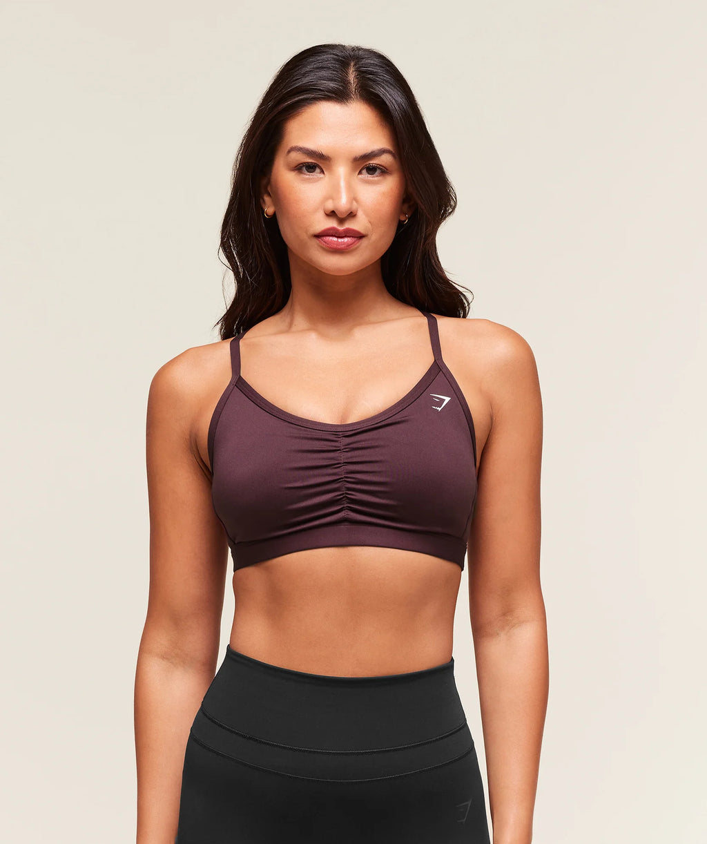 Ruched Sports Bra – Guinda