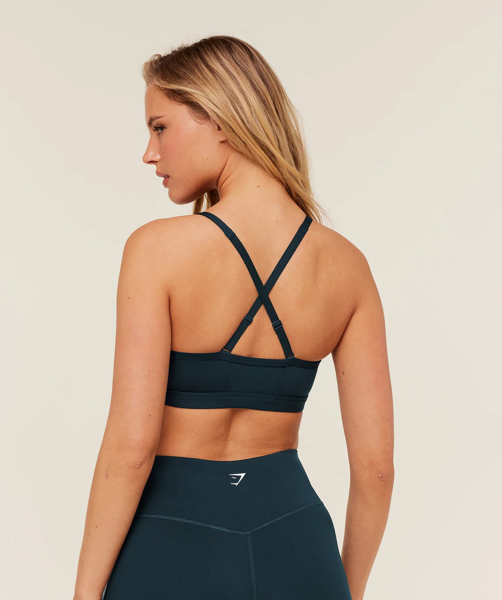 Ruched Sports Bra – Azul Petroleo