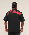 Power T-Shirt Oversized - Negro con Rojo