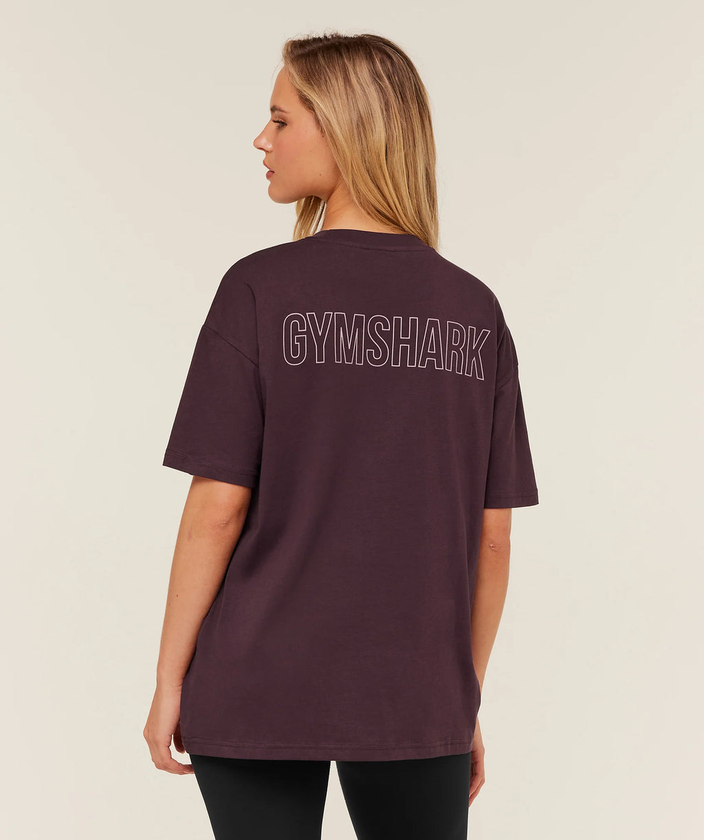 Trace Graphic Oversized T-Shirt - Guinda